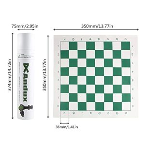 Andux Chess Game Set Chess Pieces and Rollable Board XQTZ-01 (Green,35x35cm)