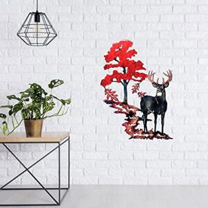 Metal Iron Whitetail Deer Wall Art Decoration Sculpture, 3D Elk Craft Home Hanging Ornament for Living Room for Living Room, Bedroom Bathroom (B)