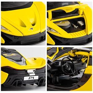 BDTCTK Compatible for 1:32 McLaren P1 Model Car, Zinc Alloy Pull Back Toy Car with Sound and Light for Kids Boy Girl Yellow