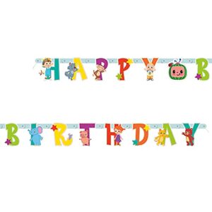 Unique Happy Birthday Large Jointed Cocomelon I Pack of 1 Banner, 6.5ft, Multicolor