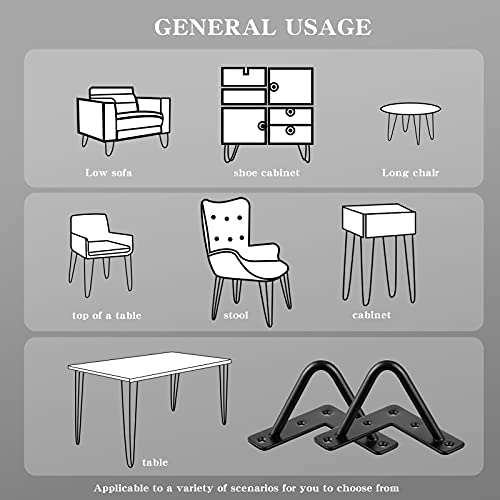 LCSDLHLSY Hairpin Legs 4 Inch, Metal Furniture Legs with Floor ProtectorsSet of 4 - Home DIY Projects for Cabinets, Coffee Table Legs, Wardrobes, TV Cabinets, Drawers, Bedside Tables, Sofas, etc，