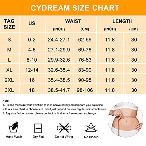 CYDREAM Women Latex Waist Trainer Belt Waist Cincher Trimmer Sport Girdle Corset Tummy Control Body Shaper Slim Belly Band (XX-Large, Black)