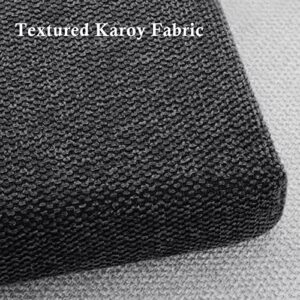 Tromlycs Bar Stool Seat Cushion Square with 4 Velcro Straps Slip Resistant Textured Fabric Indoor Outdoor Small Metal 12x12 Inches Chair Cushion Stool Cover - Black Gray (1 Pack)