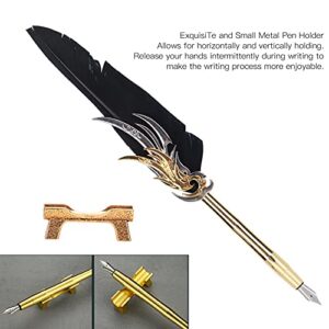 FASJ Dip Pen, Ink Pen Kits Calligraphy Pen Ink Set Writing Quill Dip Pen Stainless Steel for Writing Gift Cards for Letter(Black, Polar Animals)