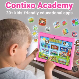 Contixo Kids Tablet K102, 10-inch HD, Ages 3-7, Toddler Tablet with Camera, Parental Control, Android 10, 32GB, WiFi, Learning Tablet for Children with Teacher's Approved Apps and Kid-Proof Case, Pink