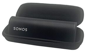 solvacom compact zippered sonos roam travel case – zip up carrier storage box zipper bag for carrying sonos roam portable bluetooth speaker (black)
