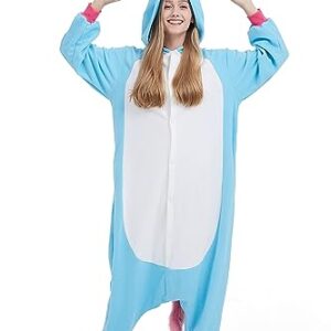 SimZoo Adult Animal Onesie Pajamas, Men and Women's Unicorn Costume Sleepwear, One-Piece Unisex Homewear