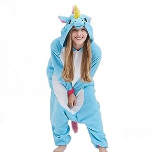 SimZoo Adult Animal Onesie Pajamas, Men and Women's Unicorn Costume Sleepwear, One-Piece Unisex Homewear