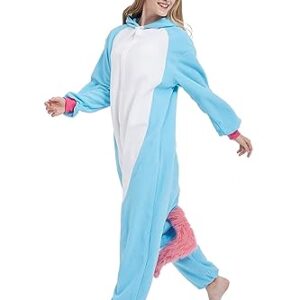 SimZoo Adult Animal Onesie Pajamas, Men and Women's Unicorn Costume Sleepwear, One-Piece Unisex Homewear