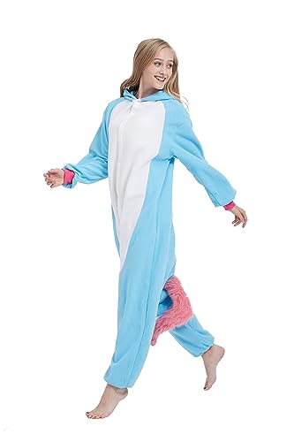 SimZoo Adult Animal Onesie Pajamas, Men and Women's Unicorn Costume Sleepwear, One-Piece Unisex Homewear