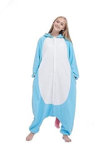 SimZoo Adult Animal Onesie Pajamas, Men and Women's Unicorn Costume Sleepwear, One-Piece Unisex Homewear