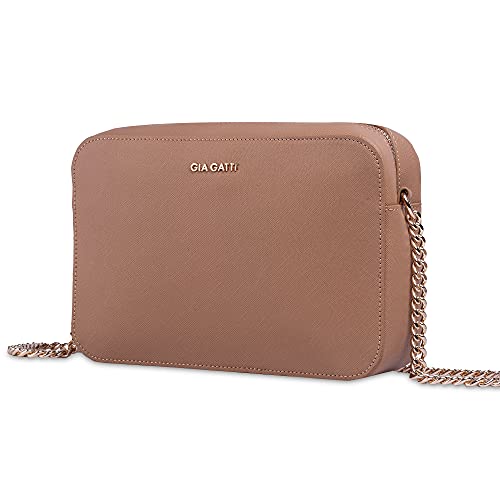 Elegant Faux Leather Crossbody Purse Bag For Women - Over The Shoulder Small Crossbody Purse With Gold Chain And Hardware - Women's Jet Set Cross Body Bag (mustard)