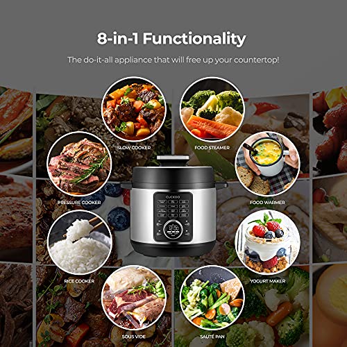 Cuckoo CMC-ZSN601F 8-in-1 Electric Pressure Cooker, Slow Cooker, Sauté, Steamer, Warmer, Sous Vide, 20 Menu Options, Stainless Steel Inner Pot, 6 QT, Black