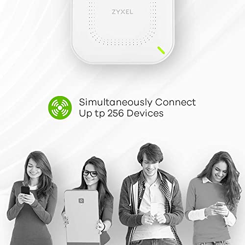 Zyxel WiFi 6 AX1800 Wireless Gigabit Access Point | Mesh, Seamless Roaming, & MU-MIMO | WPA3-PSK Security | Cloud, App or Direct Management | POE+ or AC Powered | AC Adapter Included | NWA50AX