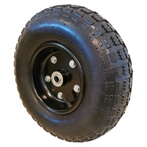 13" hand truck/utility cart air tire replacement dolly wheel 4.00-6 (black)