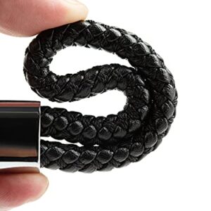 Key Chain for Car Keys Organizer Accessories with D-ring Braided Microfiber Leather Lanyard Universal Car Keychain (Black)