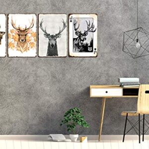 Cafini, Vintage Buck Antler Deer Metal Tin Signs Retro Tin Signs for Home Cafes Bars Pubs Shops Door Wall Decor 8x12 Inch