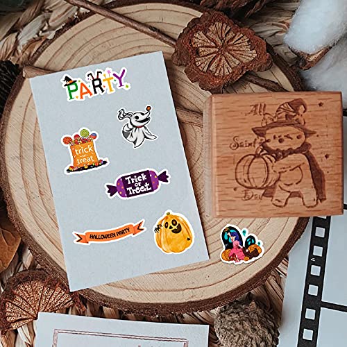 100PCS Non-Repeating Halloween Pumpkin Theme Stickers, Vinyl Waterproof Holiday Party Stickers, Kids and Youth Adult Party Favors Gifts