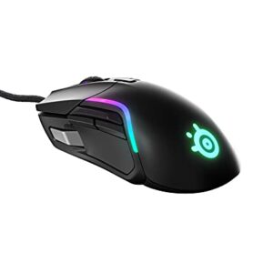 SteelSeries Rival 5 Gaming Mouse with PrismSync RGB Lighting and 9 Programmable Buttons � FPS, MOBA, MMO, Battle Royale � 18,000 CPI TrueMove Air Optical Sensor - Black (Renewed)