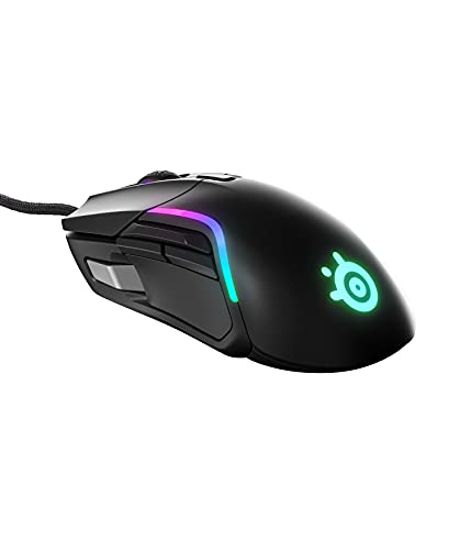 SteelSeries Rival 5 Gaming Mouse with PrismSync RGB Lighting and 9 Programmable Buttons � FPS, MOBA, MMO, Battle Royale � 18,000 CPI TrueMove Air Optical Sensor - Black (Renewed)