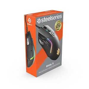 SteelSeries Rival 5 Gaming Mouse with PrismSync RGB Lighting and 9 Programmable Buttons � FPS, MOBA, MMO, Battle Royale � 18,000 CPI TrueMove Air Optical Sensor - Black (Renewed)