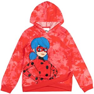 miraculous ladybug little girls french terry hoodie red 7-8