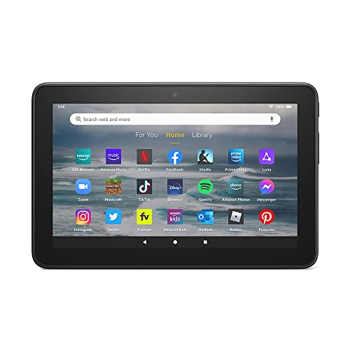 Certified Refurbished Amazon Fire 7 tablet, 7” display, 32 GB, 10 hours battery life, light and portable for entertainment at home or on-the-go, (2022 release), Denim