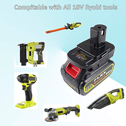 Devrig Battery Adapter for Ryobi 18V Cordless Tools, Convert DeWalt 20V MAX XR Lithium Ion Batteries to Ryobi 18v Battery with 5V 2.1A MAX USB Charge Port-US Stock