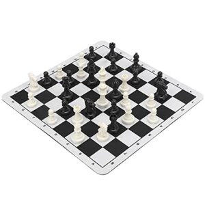 VBESTLIFE Tournament Chess Set Portable International Standard Chess Game Set with Roll Up Rubber Chessboard Chess, Leisure Sports