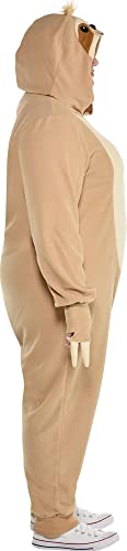 amscan Sloth Zipster Jumpsuit- Plus XXL For Adult | Light Brown and Beige - 1 Pc