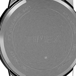 Timex Men's Easy Reader 35mm Perfect Fit Watch – Silver-Tone Case White Dial with Silver-Tone Expansion Band