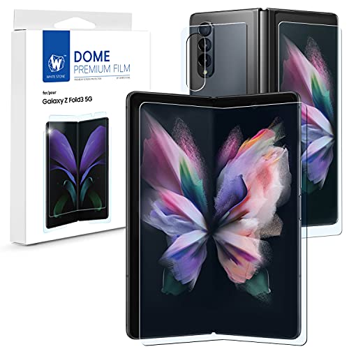 Whitestone Premium Film Screen Protector for Samsung Galaxy Z Fold 3 2021, Self Healing HD Clear EPU Film