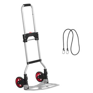 dolly cart with ropes,steel folding hand truck 180lb capacity with telescoping handle and 2 rubber wheels