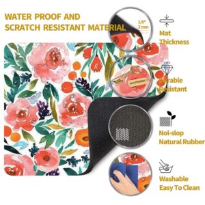 Hokafenle Square Mouse Pad, Smooth Premium-Textured Mouse Mat Thick, Computer Mousepad for Wireless Mouse, Non-Slip Base(9.5 x 7.9 Inch, Watercolor Rose Floral)