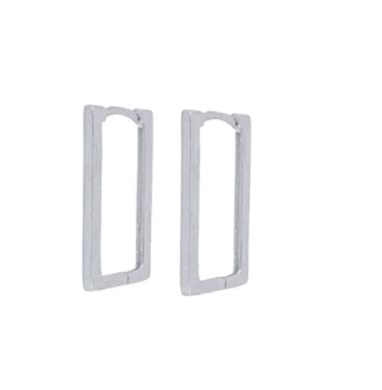 Pair of Rectangle Hoop Earrings Luxury Women Trendy Fine Huggie Earrings Cartilage Jewelry Sterling Silver, Oval Hoop Earrings, Silver or Gold, Square Hoop Earrings Bestseller (Sterling Silver)