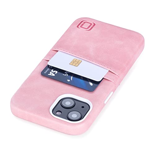 Dockem Wallet Case for iPhone 13 with Built-in Metal Plate for Magnetic Mounting & 2 Credit Card Holder Pockets: Exec M2, Premium Synthetic Leather (6.1" iPhone 13, Pink)