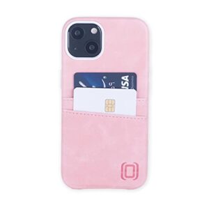 Dockem Wallet Case for iPhone 13 with Built-in Metal Plate for Magnetic Mounting & 2 Credit Card Holder Pockets: Exec M2, Premium Synthetic Leather (6.1" iPhone 13, Pink)