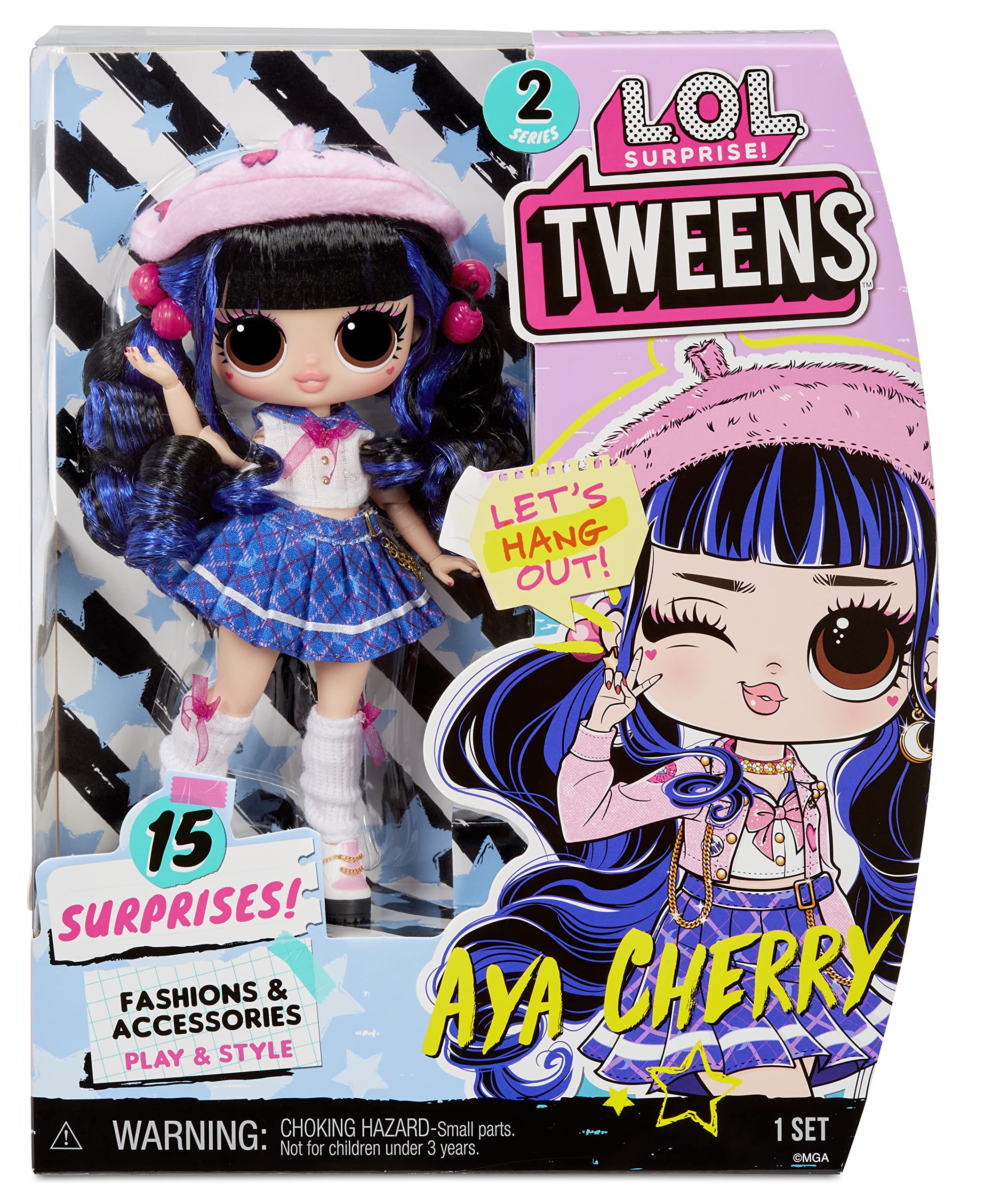 L.O.L. Surprise! Tweens Series 2 Fashion Doll Aya Cherry with 15 Surprises Including Pink Outfit and Accessories for Fashion Toy Girls Ages 3 and up, 6 inch Doll