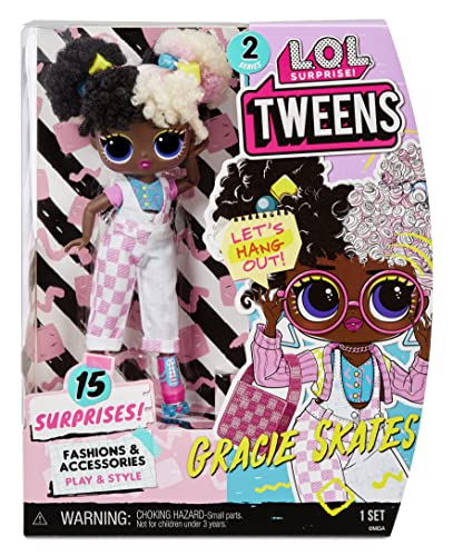 LOL Surprise Tweens Series 2 Gracie Skates with 15 Surprises Including Pink Outfit and Accessories for Fashion Toy Girls Ages 3 and up, 6 inch Doll