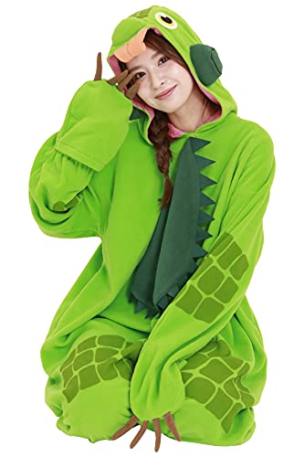 SAZAC Green Iguana Kigurumi - Onesie Jumpsuit Halloween Costume