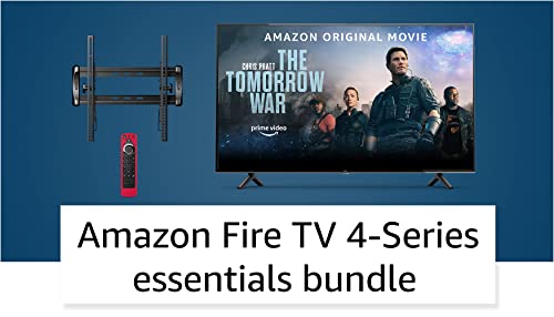 Amazon Fire TV 50" 4-Series 4K UHD smart TV bundle with Universal Tilting Wall Mount and Red Remote Cover