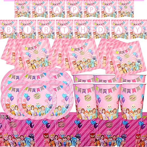 36PC COCO MELON INCLUDES 13PC 10FT XL SQUARE BANNER + 6PC CAKE PLATES + 6PC KIDS CUPS + 10PC NAPKINS + 1PC TABLE COVER PARTY SUPPLIES DECORATIONS THEME FAVOR IDEA FUN CELEBRATION HAPPY BIRTHDAY GIFT CENTERPIECE