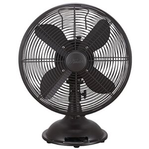 hunter metal retro table fan-powerful 3 speeds and smooth oscillation, 12", oil-rubbed bronze