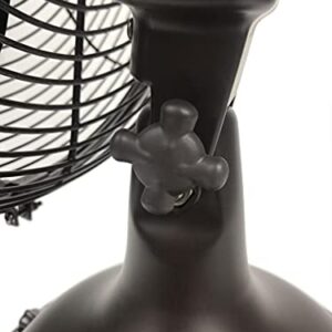 HUNTER Metal Retro Table Fan-Powerful 3 Speeds and Smooth Oscillation, 12", Oil-Rubbed Bronze