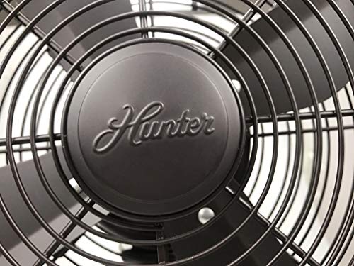 HUNTER Metal Retro Table Fan-Powerful 3 Speeds and Smooth Oscillation, 12", Oil-Rubbed Bronze