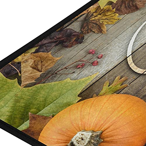 Thanksgiving Rug Kitchen Rugs Runner Fall Pumpkin Thanksgiving Doormat Bath Rugs Mat Non Slip Area Rugs for Bathroom Kitchen Indoor 39" X 20"