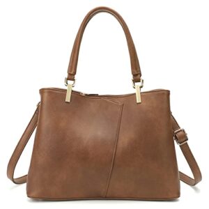 kouli buir hobo bags for women large pu leather purses and handbags shoulder bags ladies crossbody bags top handle tote bag (brown)