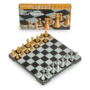 travel magnetic chess mini set (6.3 inches)-compact, foldable, educational board game