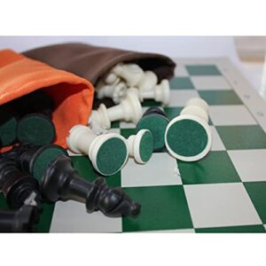 11.8in/Chess Set Roll-Up Leather Chess Board Comes with Carry Pouch/Hips Plastic Chess Pieces- for Beginner&Kids ( Color : Green )