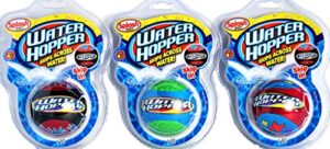 ja-ru water hopper ball toy pack (3 pack assorted) bouncing water skip ball. water balls for pool and for beach game. squishy skipper water bouncy balls for kids and adults. plus sticker 880-3s